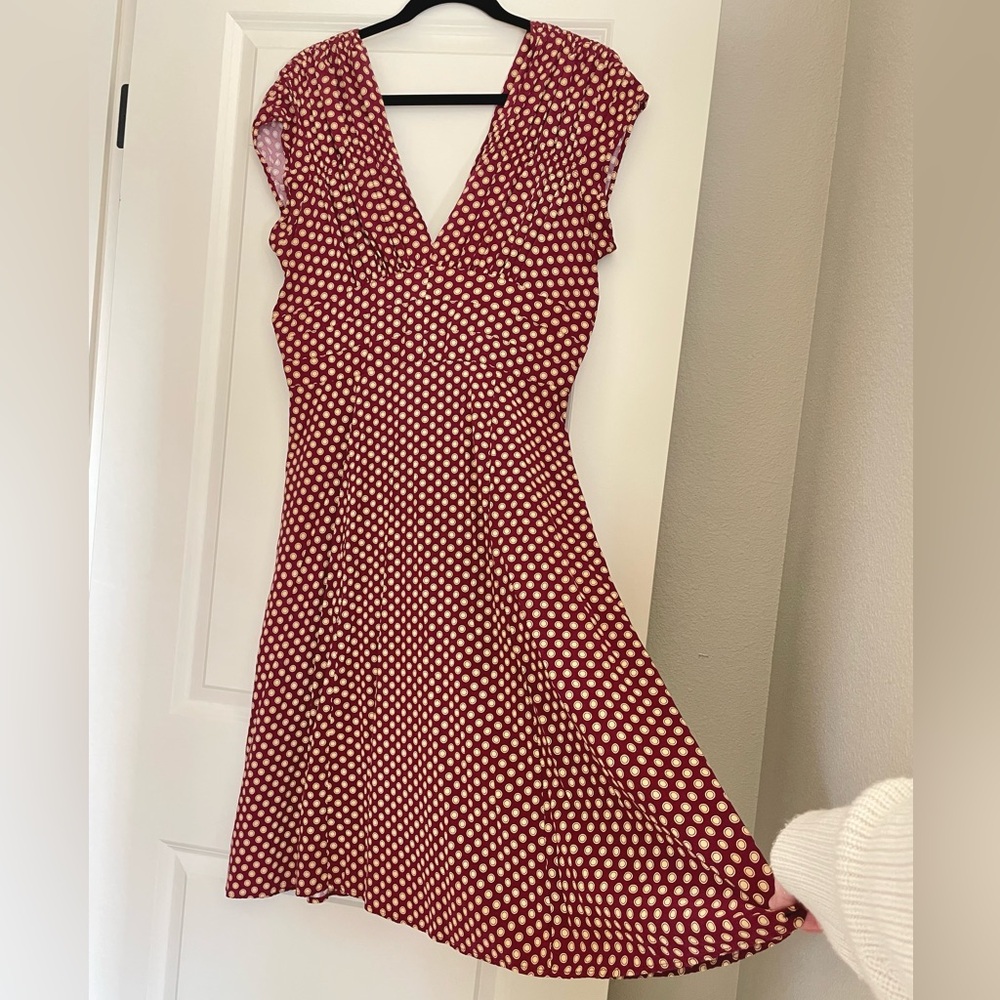 Trashy Diva Women's Medium 1940's Pin Up Style Midi Dress Polka Dot Vtg Print - Picture 10 of 16